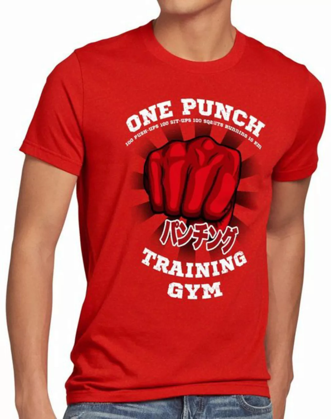 style3 Print-Shirt Herren T-Shirt One Punch Gym saitama anime manga günstig online kaufen