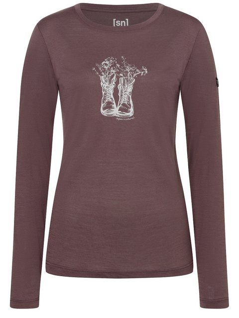 SUPER.NATURAL Sweatshirt für Damen, Merino FLOWER BOOTS Blumen Motiv, casua günstig online kaufen