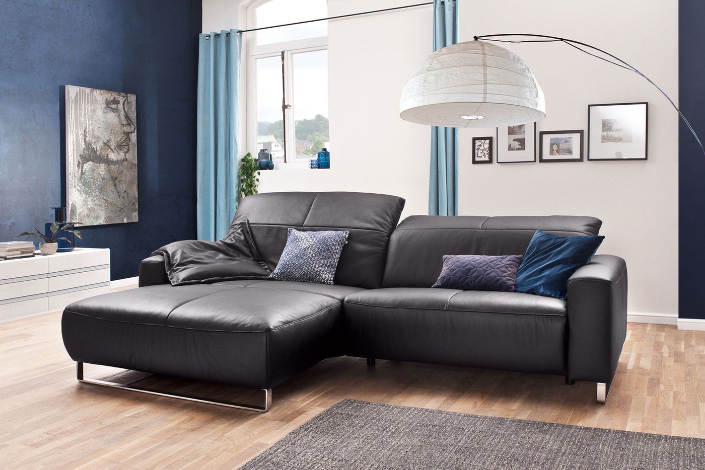 KAWOLA Ecksofa YORK, Sofa, Recamiere rechts od. links, mit od. ohne Sitztie günstig online kaufen