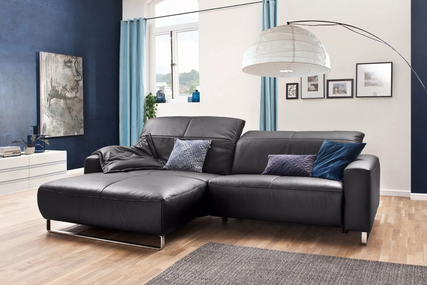 KAWOLA Ecksofa YORK, Sofa, Recamiere rechts od. links, mit od. ohne Sitztie günstig online kaufen