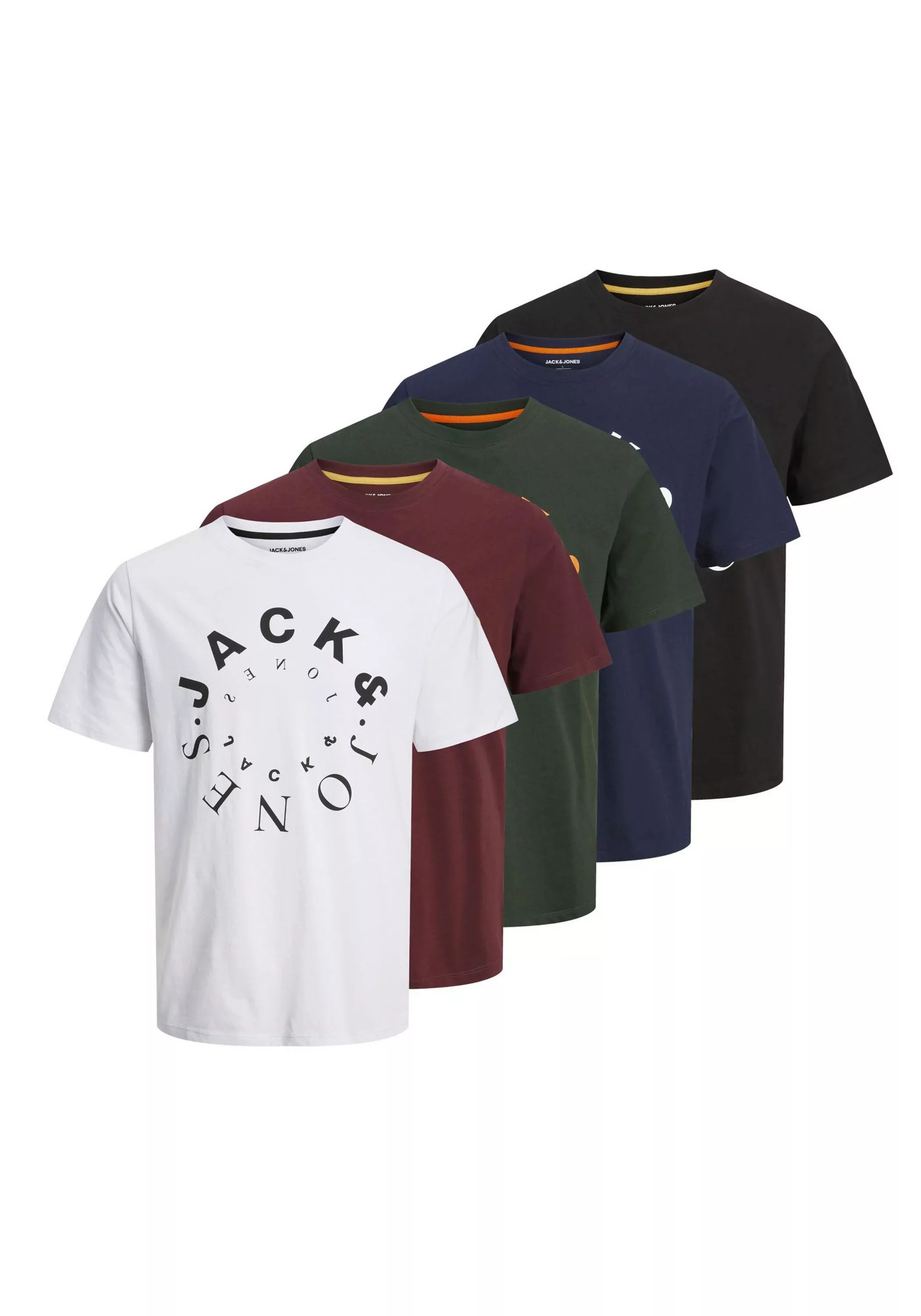 Jack & Jones T-Shirt "T-Shirt JJWARRIOR TEE CREW NECK 5er Pack" günstig online kaufen