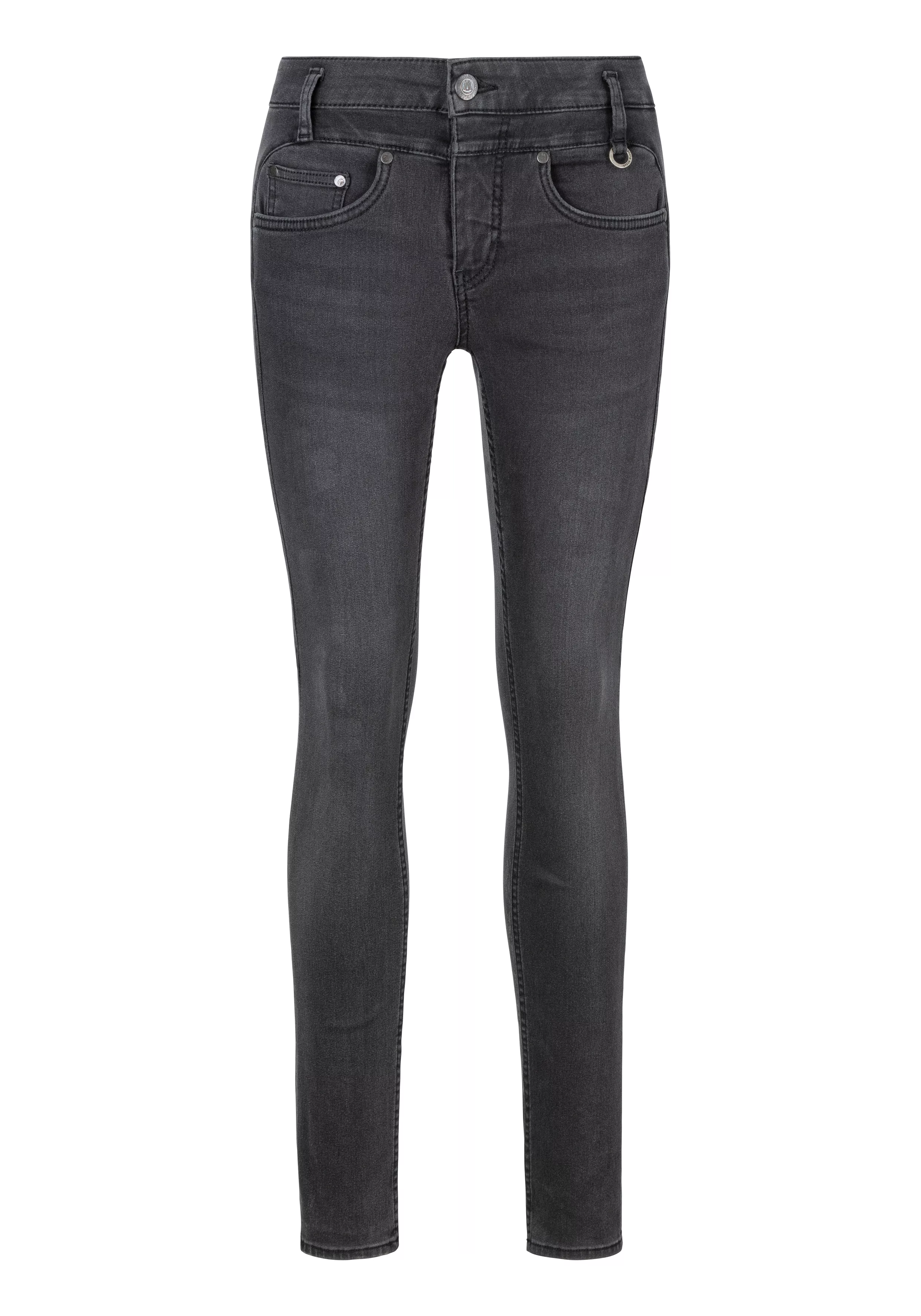 Herrlicher Skinny-fit-Jeans Sharp Slim Reused Denim Black mit dekorativem R günstig online kaufen