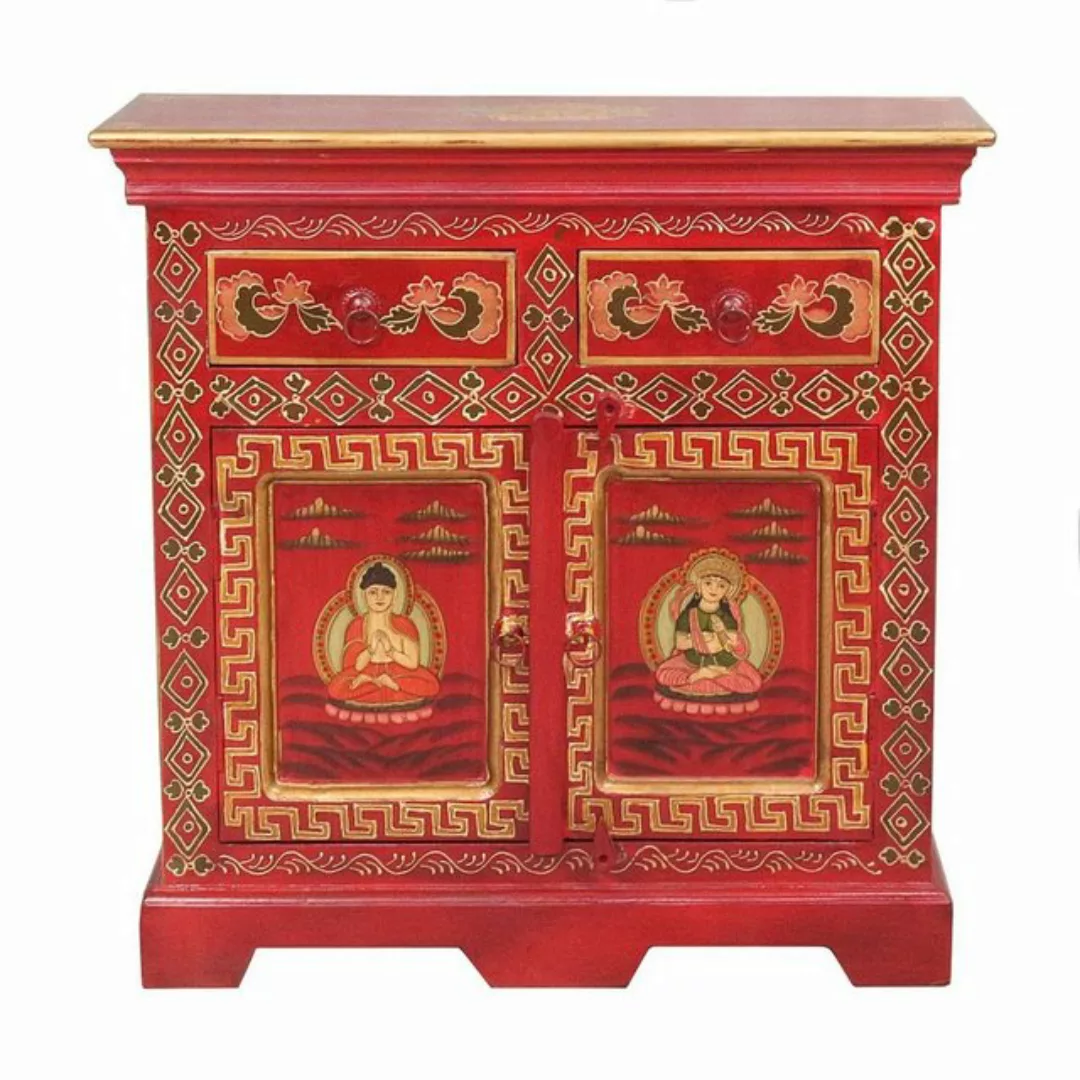 Oriental Galerie Mehrzweckschrank Tibet Wandschrank Jinpa Rot 76 cm günstig online kaufen