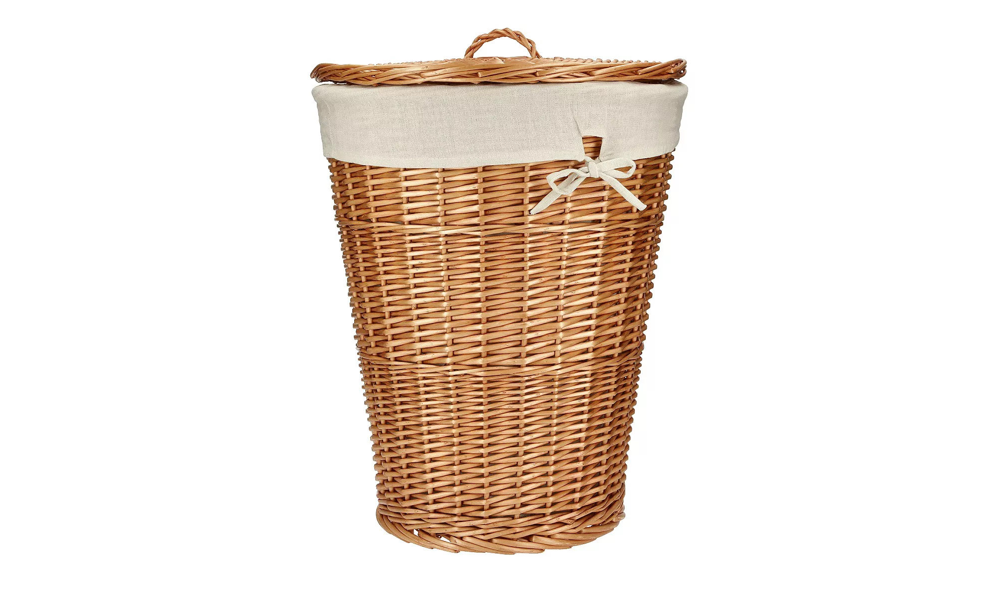 Wäschekorb mit Deckel - braun - Weide, Leinen - 52 cm - Sconto günstig online kaufen
