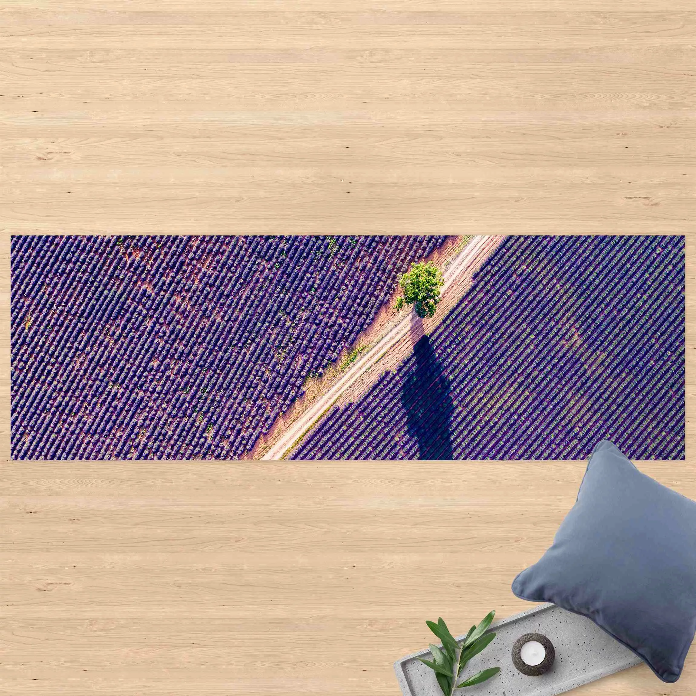 Vinyl-Teppich Lavendelfeld Draufsicht günstig online kaufen