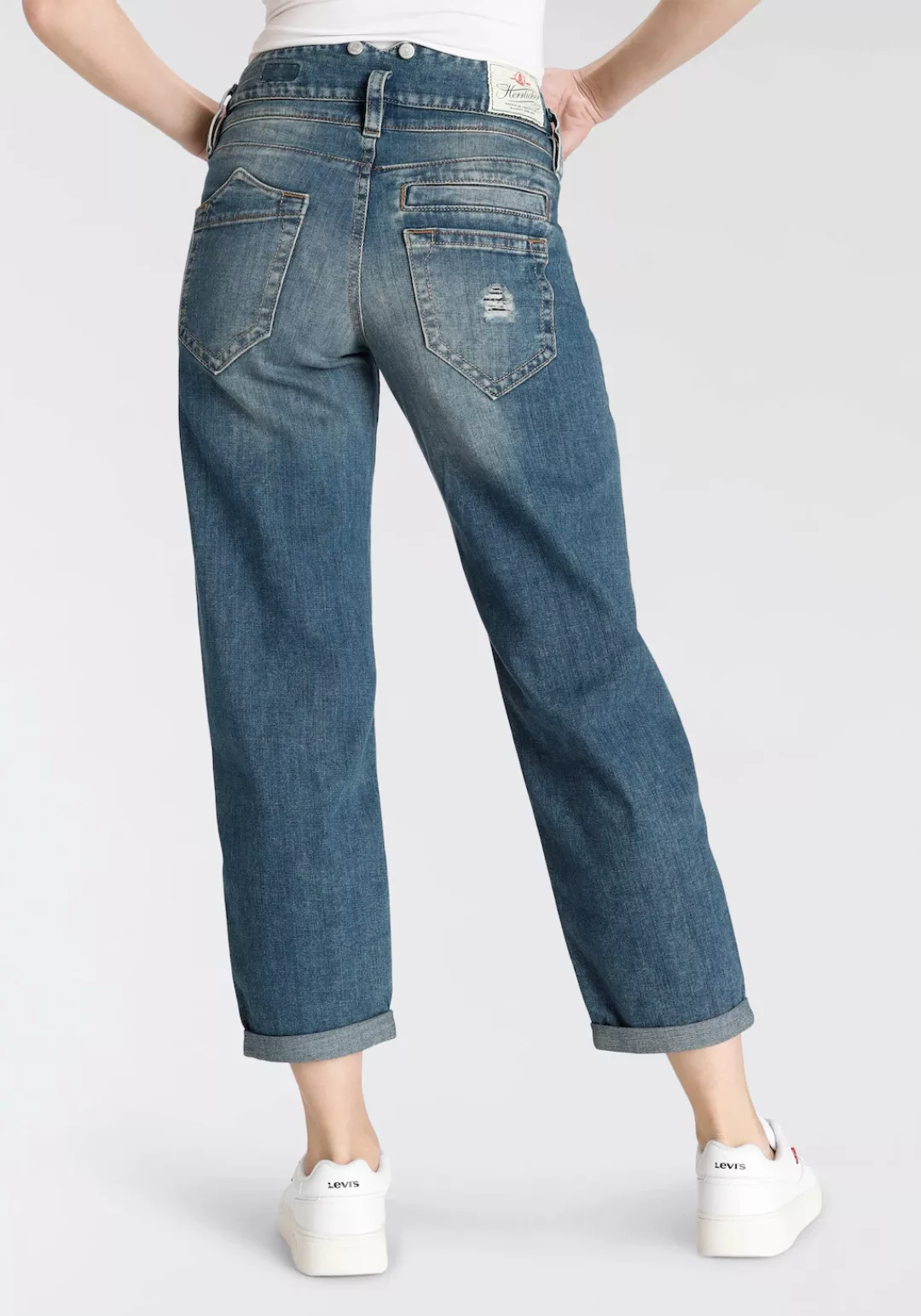 Herrlicher Boyfriend-Jeans "Jeans Pitch HI Tap Organic Denim", Abriebeffekt günstig online kaufen