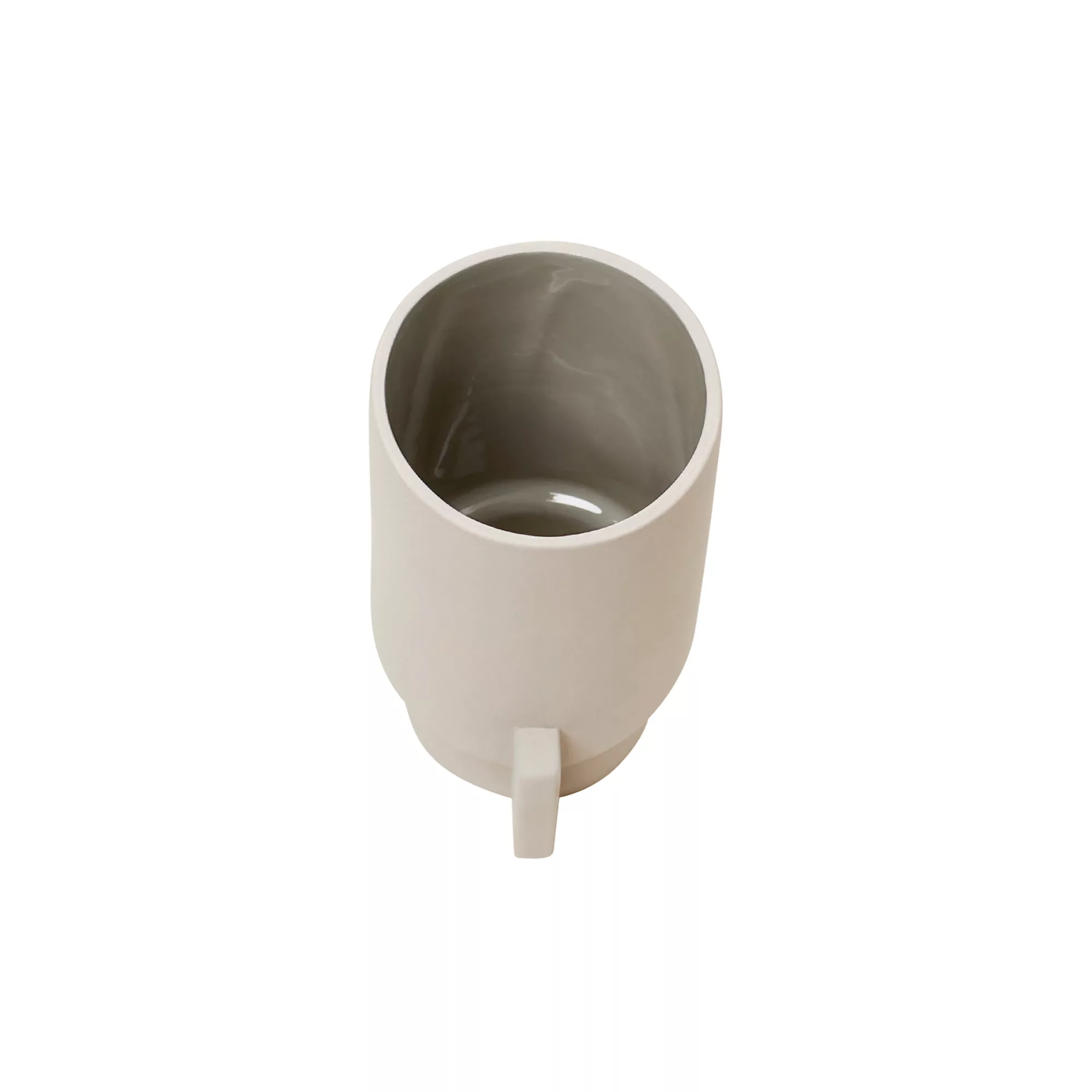 Form & Refine - Alcoa Vase S - hellgrau/matt/H x Ø 12,5x6,3cm/Innen glänzen günstig online kaufen