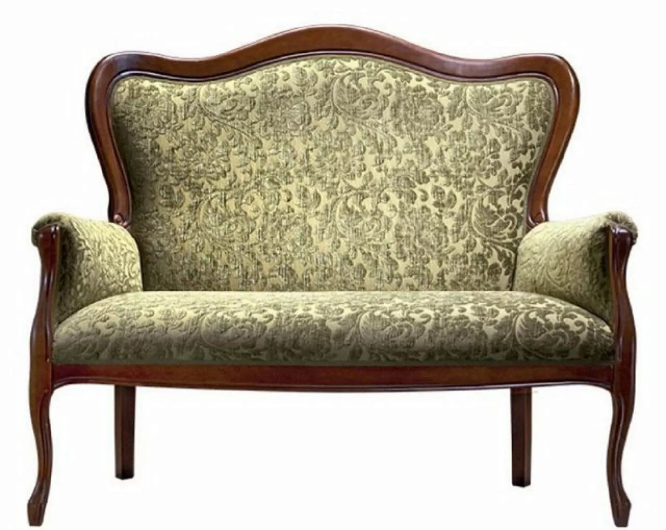 Casa Padrino Sofa Luxus Barock Sofa Grün / Dunkelbraun 124 x 74 x H. 107 cm günstig online kaufen