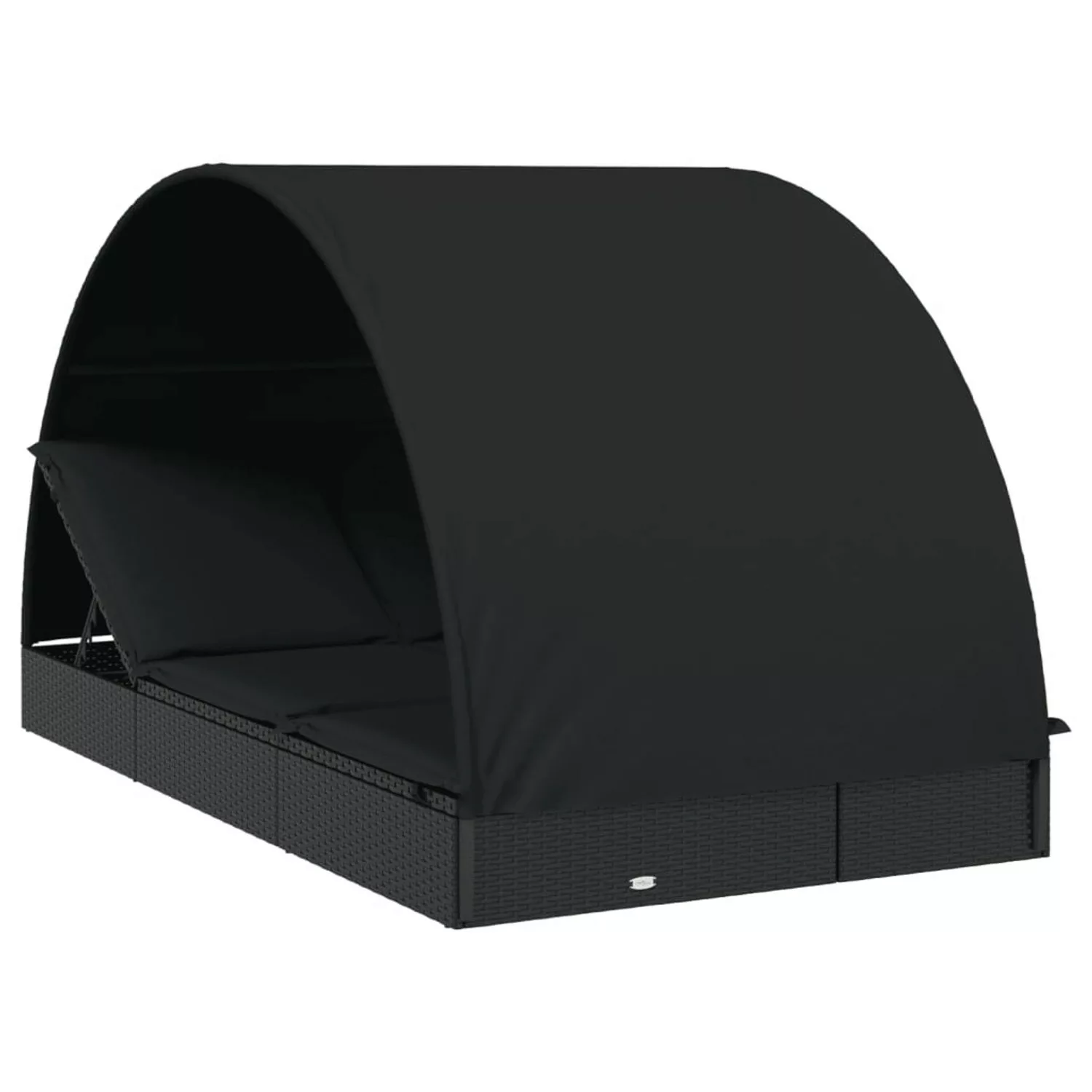 Vidaxl Sonnenliegen 2 Stk. Runddach Schwarz 211x112x140 Cm Poly Rattan günstig online kaufen