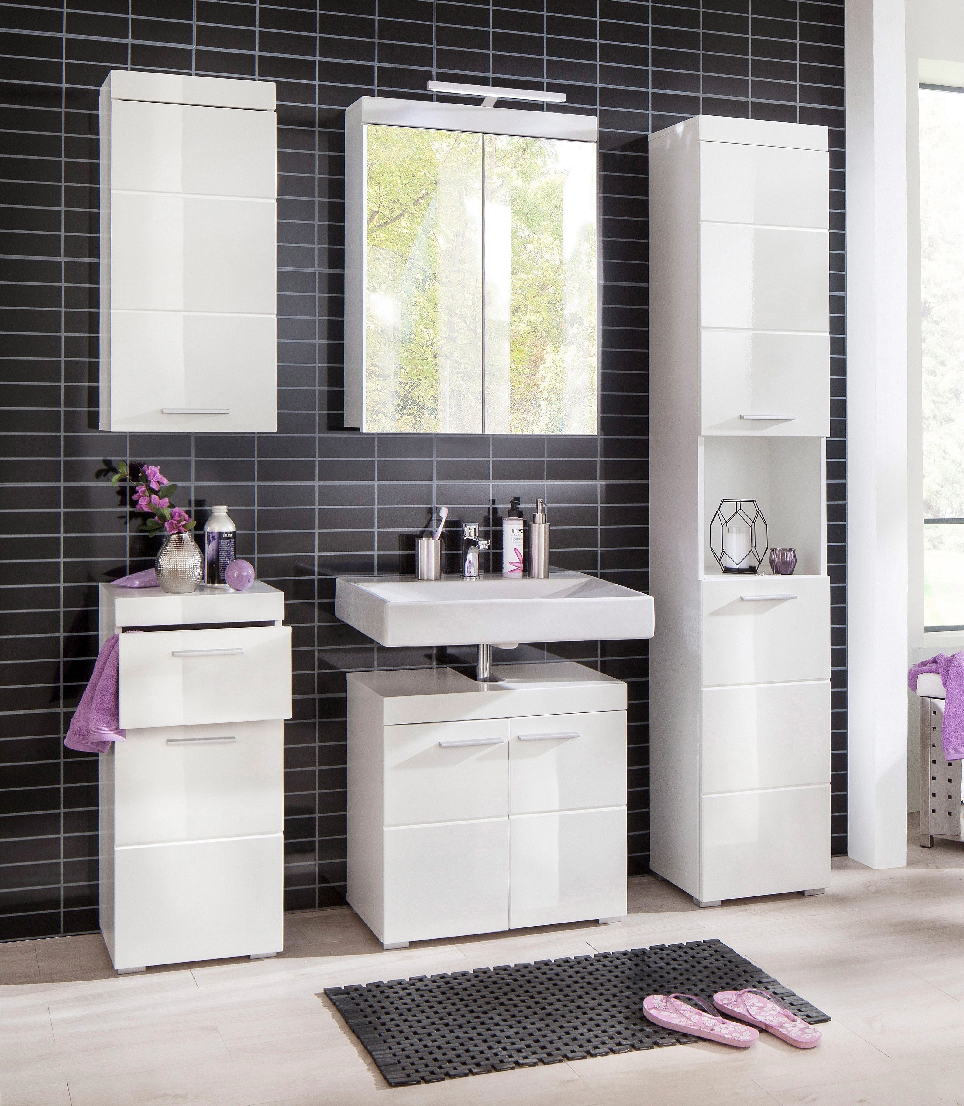 welltime Hochschrank "Avena", Badschrank mit 2 Türen & 1 Fach - (B/T/H) 37/ günstig online kaufen