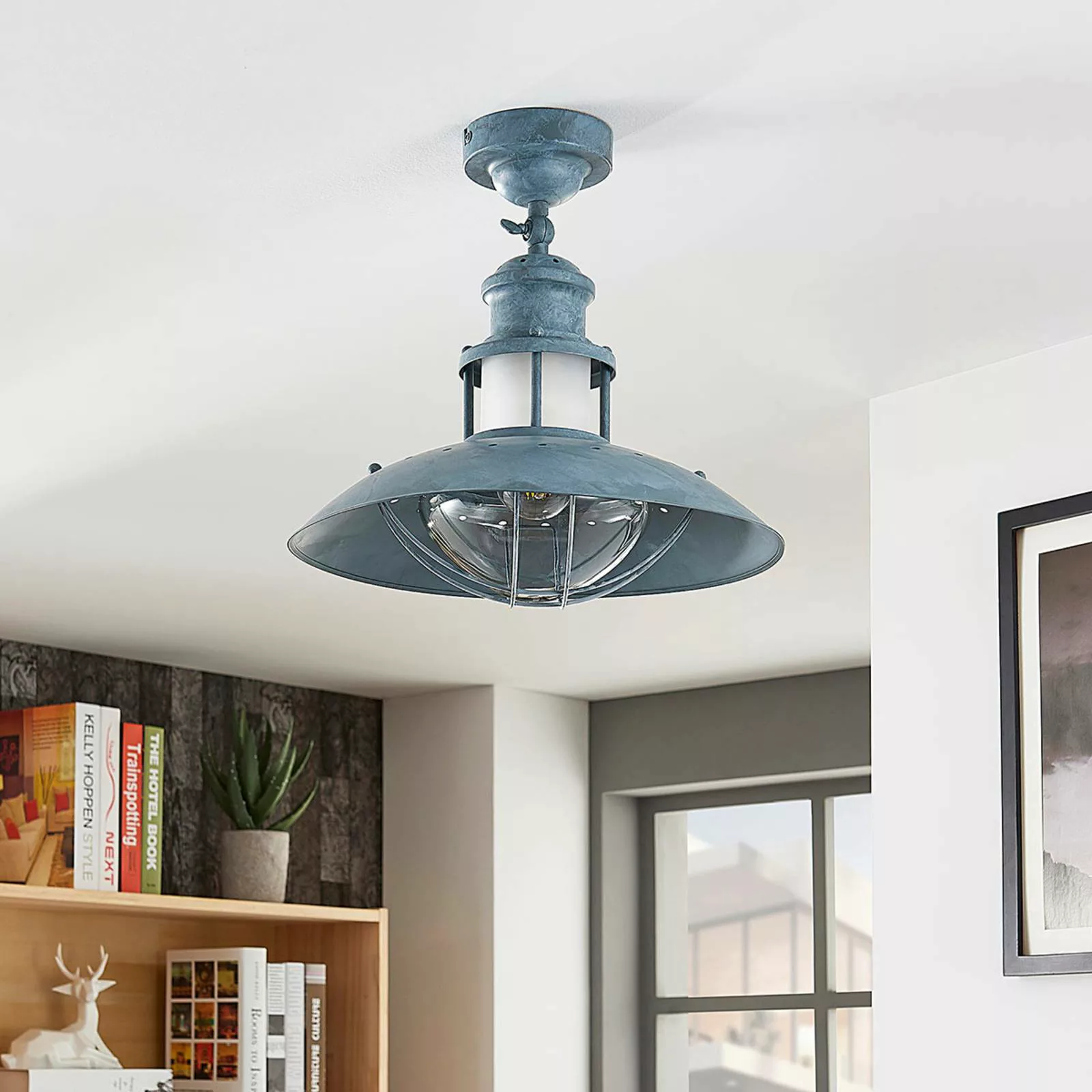 Betongraue Deckenlampe Louisanne, Industriestil günstig online kaufen