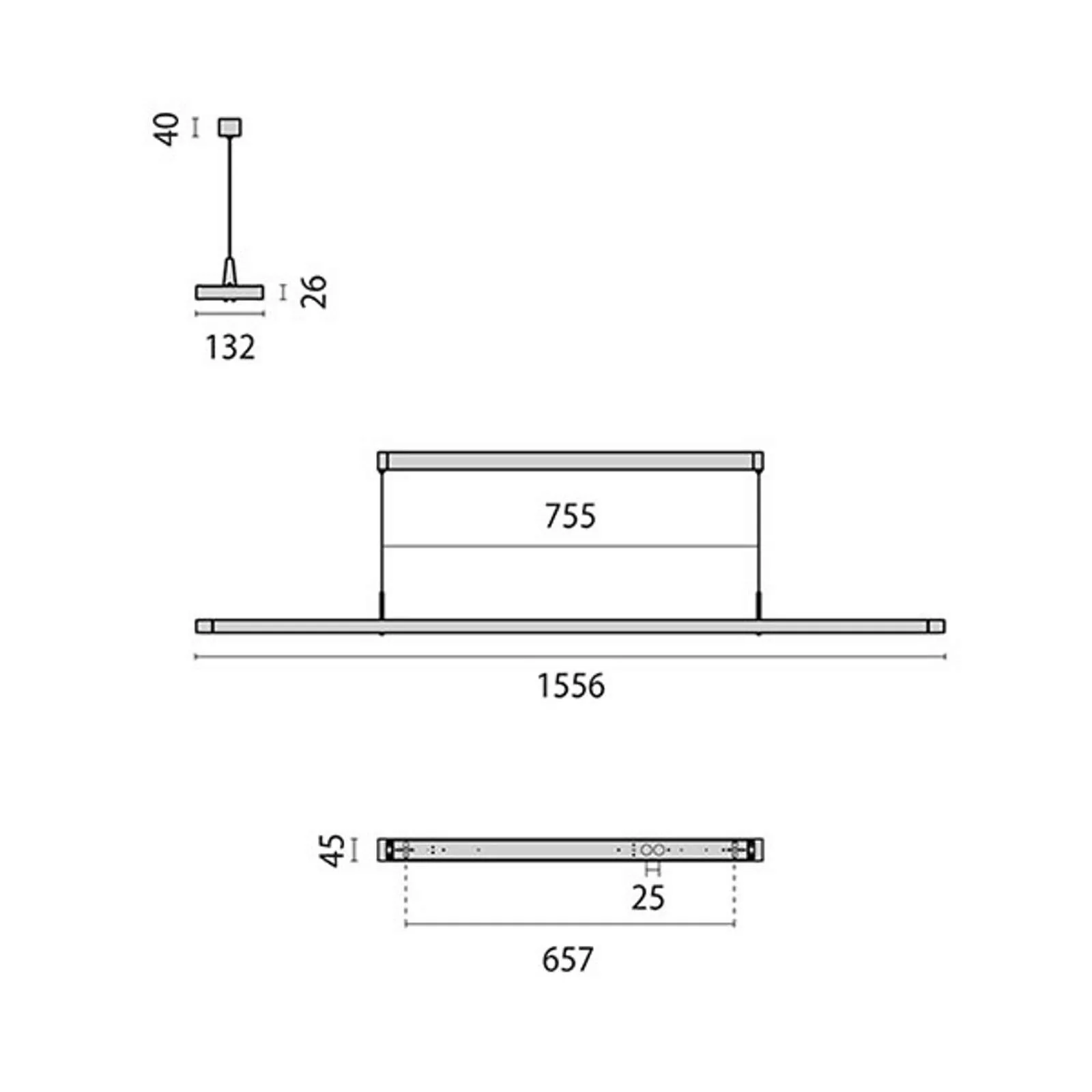 LED-Hängeleuchte Small Line, Sensor, 156 cm, weiß günstig online kaufen