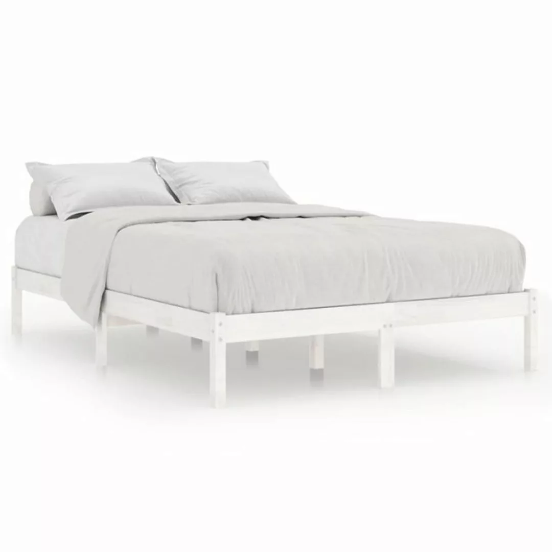 furnicato Bett Massivholzbett Weiß Kiefernholz 140x190 cm günstig online kaufen