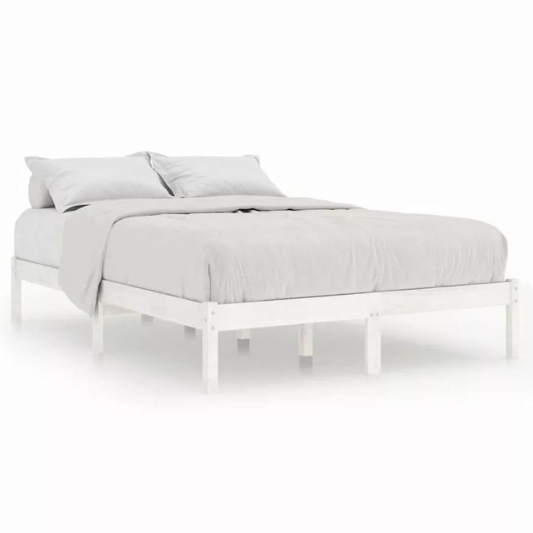 furnicato Bett Massivholzbett Weiß 150x200 cm günstig online kaufen