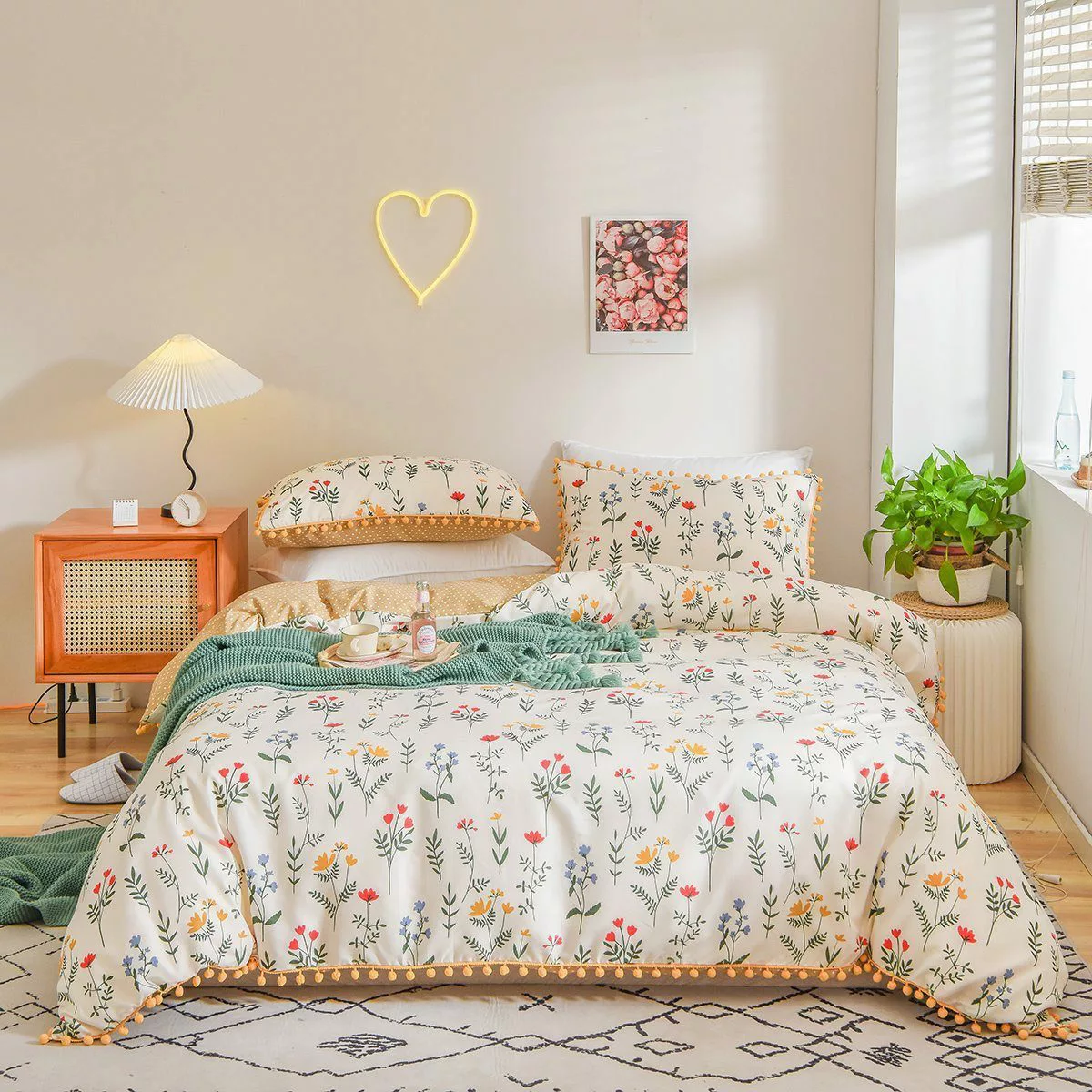 BYSURE Bettwäsche Blumen Muster, Bunt Microfaser günstig online kaufen