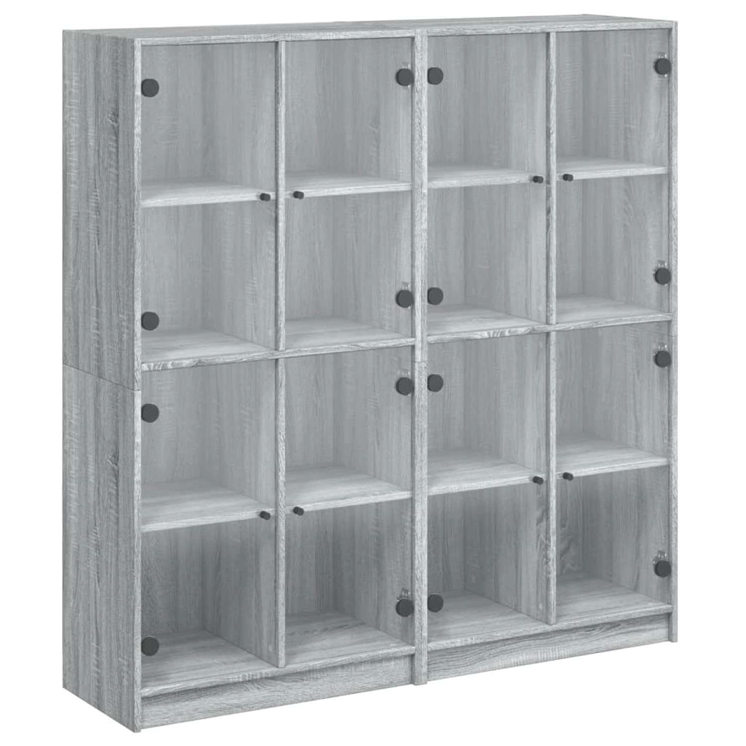 vidaXL Bücherschrank mit Türen Grau Sonoma 136x37x142 cm Holzwerkstoff günstig online kaufen