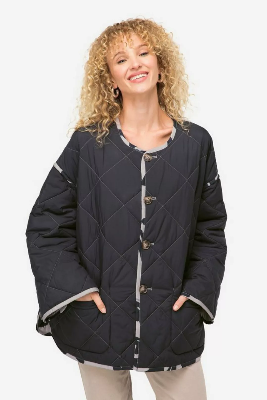 Laurasøn Steppjacke Wende-Steppjacke Rundhals je 2 Taschen Langarm günstig online kaufen