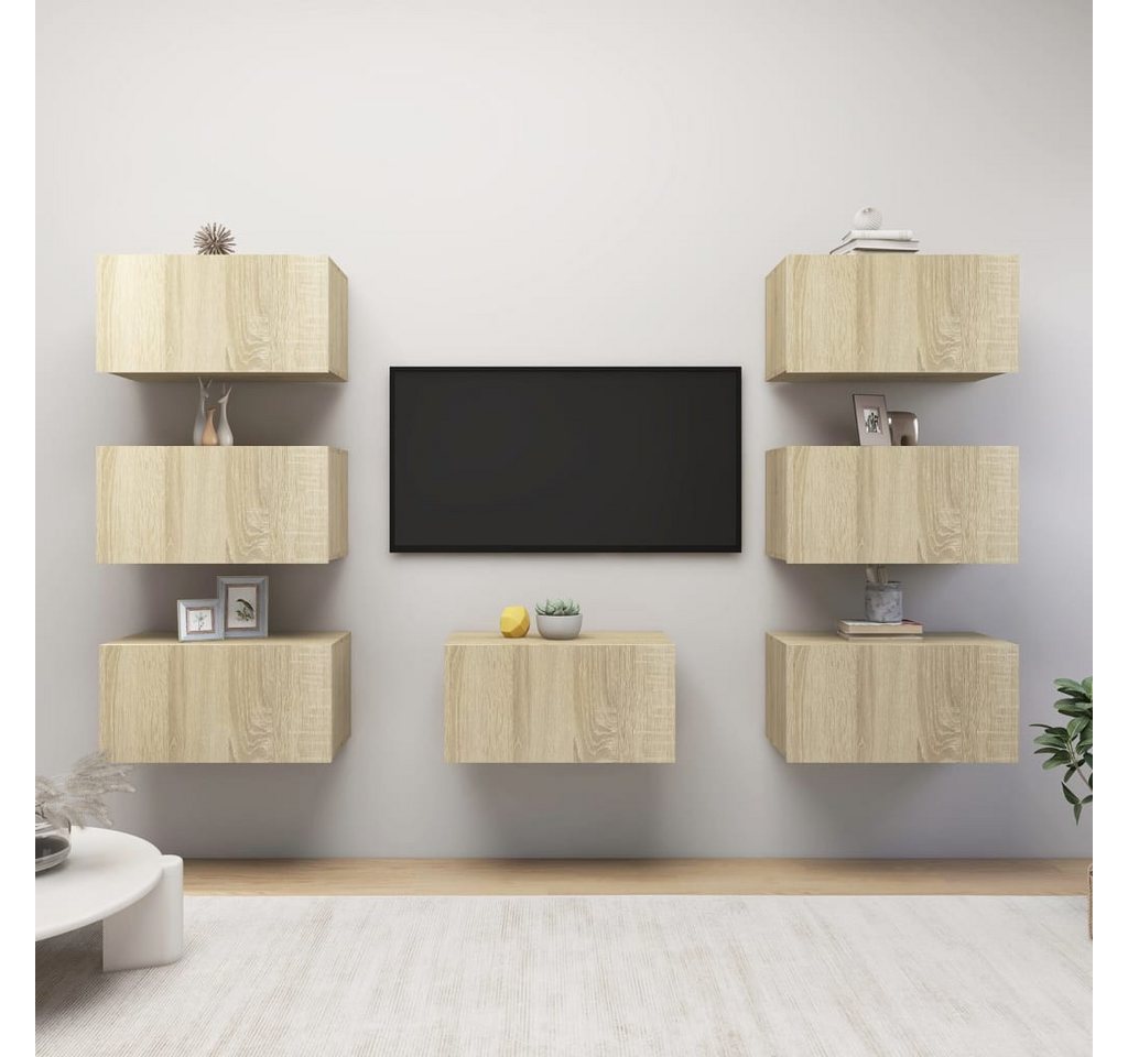 vidaXL TV-Schrank TV-Schränke 7 Stk Sonoma Eiche 30,5x30x60 cm Spanplatte L günstig online kaufen