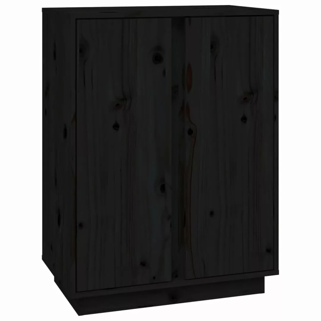 Vidaxl Sideboard Schwarz 60x35x80 Cm Massivholz Kiefer günstig online kaufen