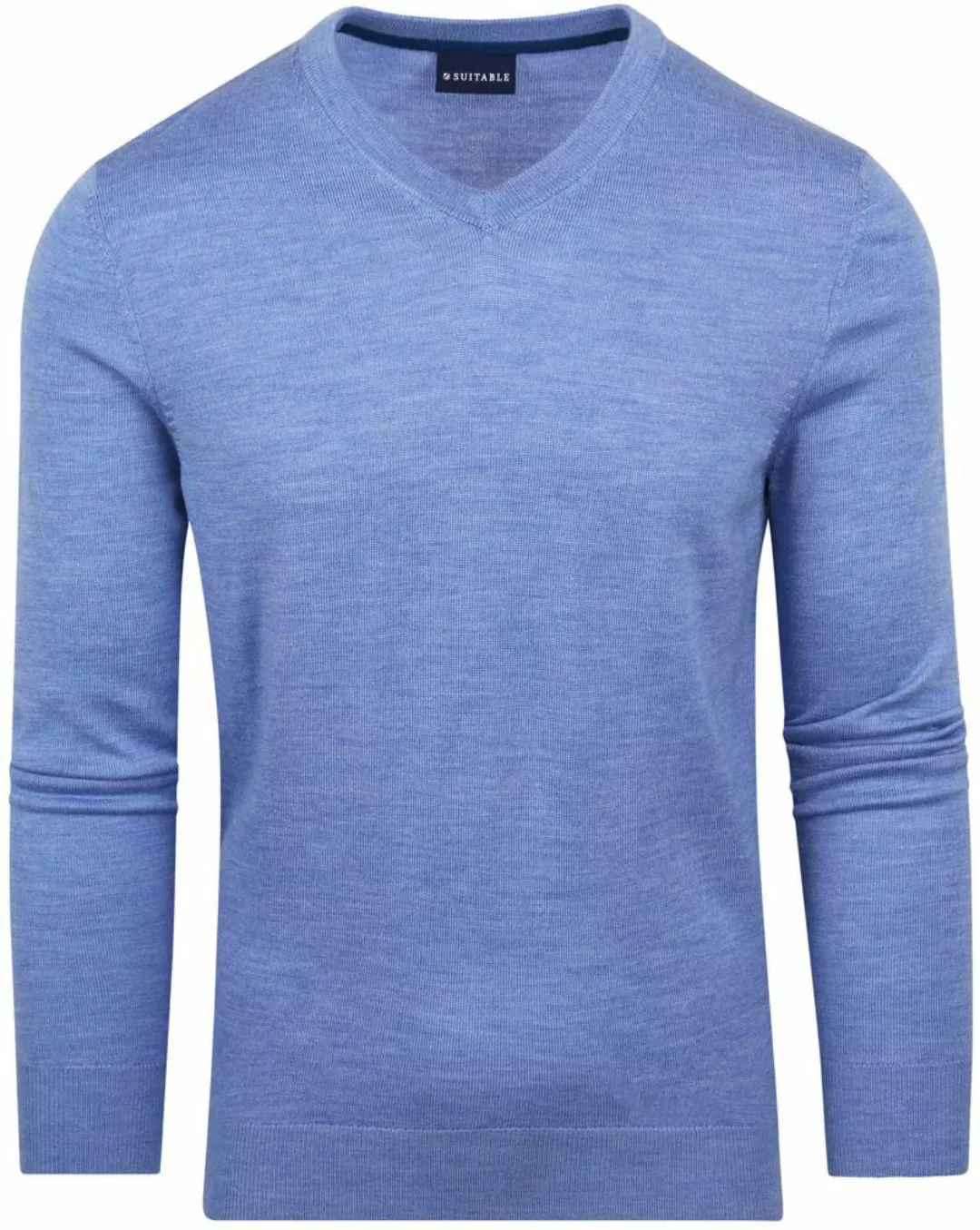 Suitable Merino Pullover V-Ausschnitt Hellblau - Größe XL günstig online kaufen
