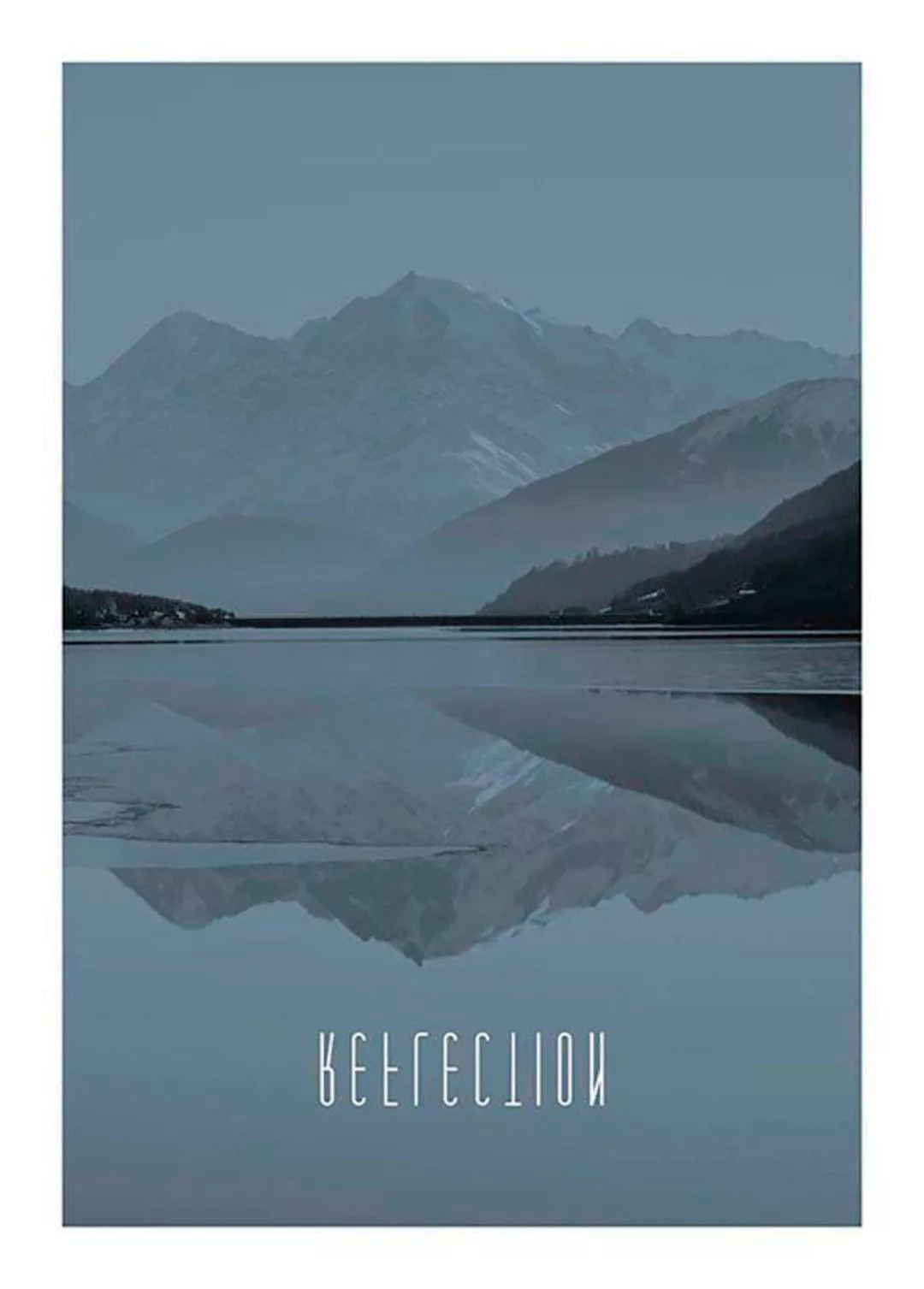 Komar Poster »Word Lake Reflection Steel«, Natur, (1 St.) günstig online kaufen