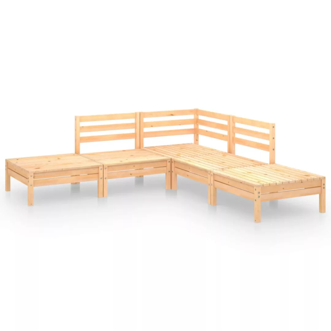 5-tlg. Garten-lounge-set Kiefer Massivholz günstig online kaufen