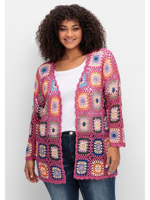 sheego by Joe Browns Cardigan "Große Größen", in Häkeloptik, mit Crochet-Mu günstig online kaufen