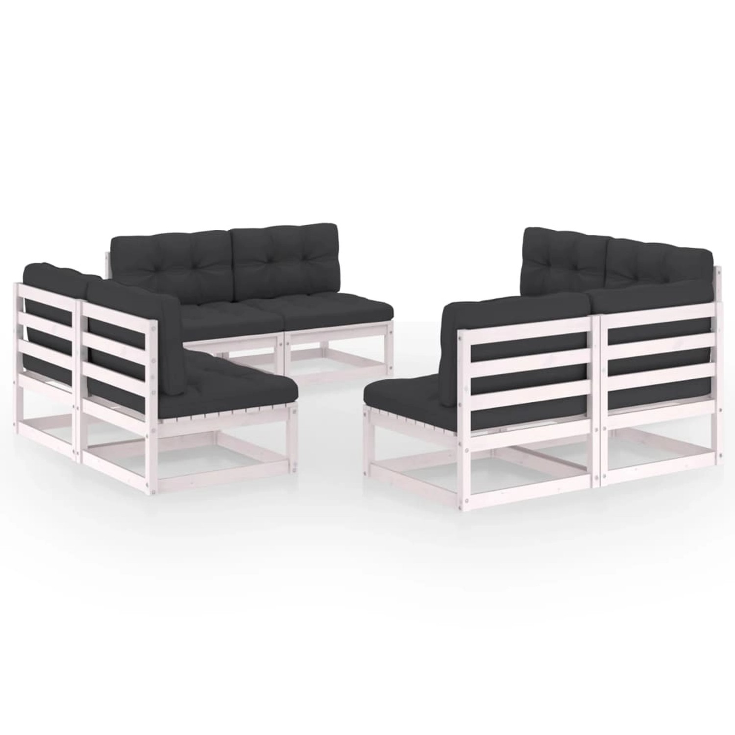 8-tlg. Garten-lounge-set Mit Kissen Kiefer Massivholz günstig online kaufen