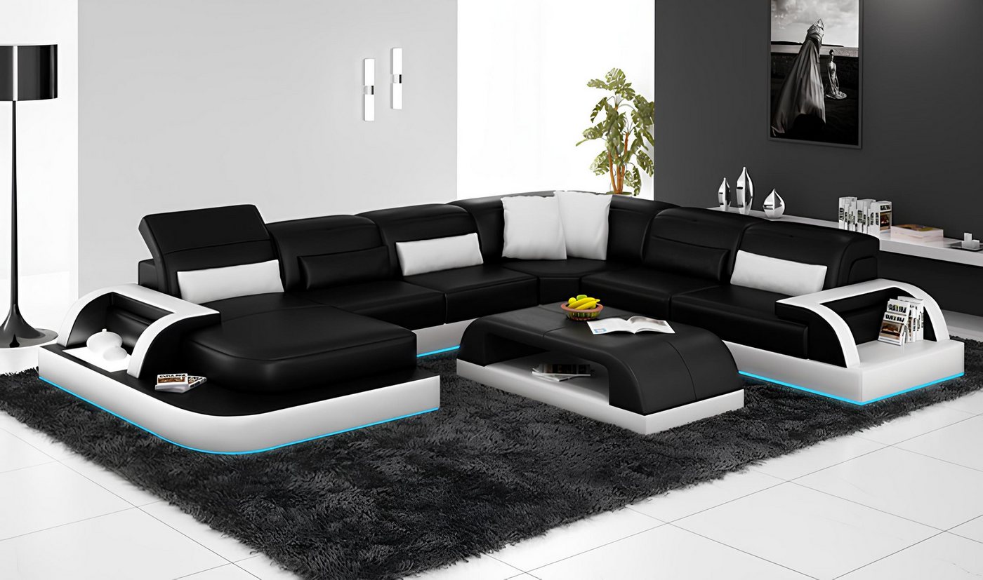 Xlmoebel Sofa Neues modernes Design Ledersofa Eckcouch Wohnlandschaft Eckso günstig online kaufen