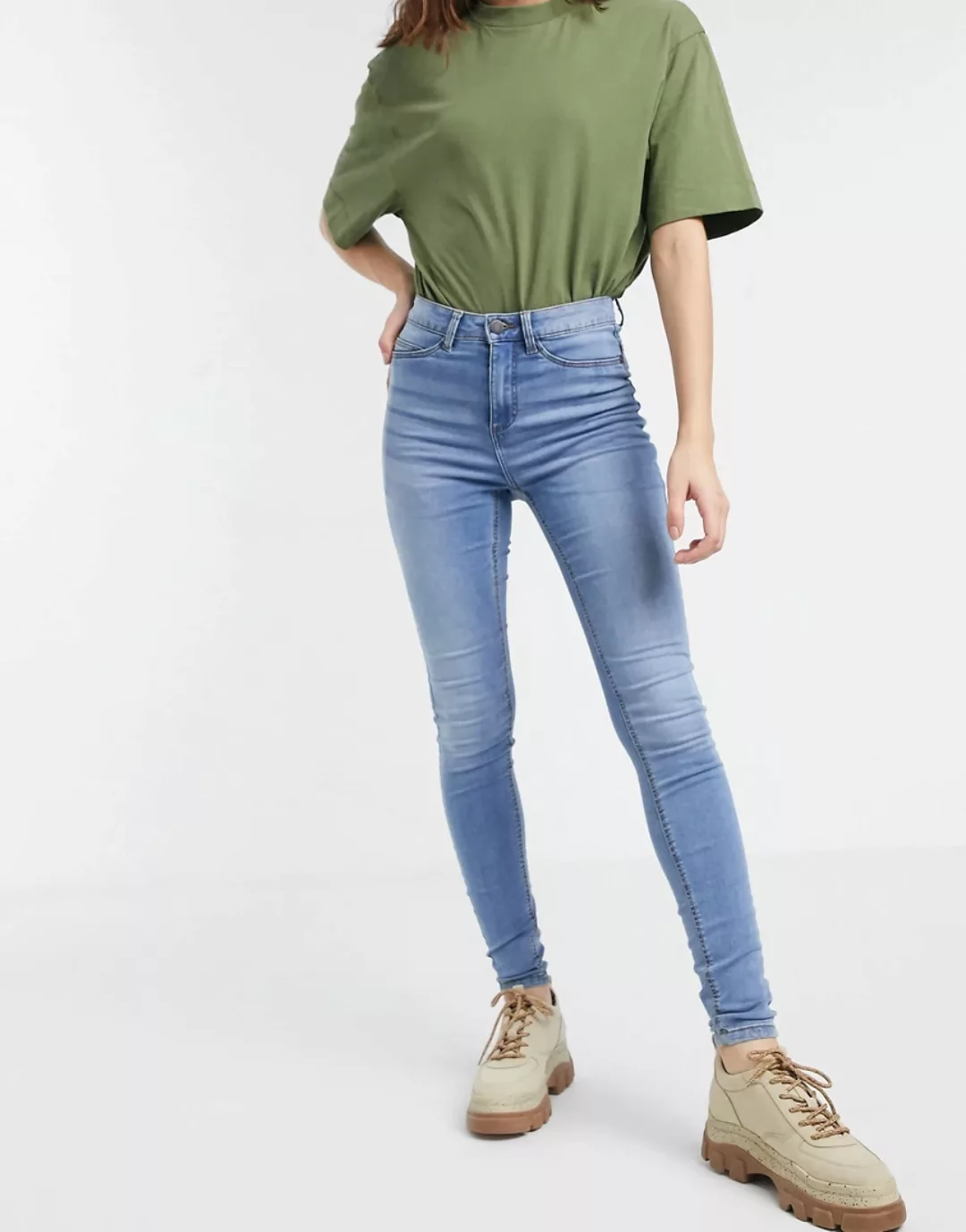 Noisy May Damen Jeans NMCALLIE HW SKINNY JEANS VI059LB - Skinny Fit - Blau günstig online kaufen