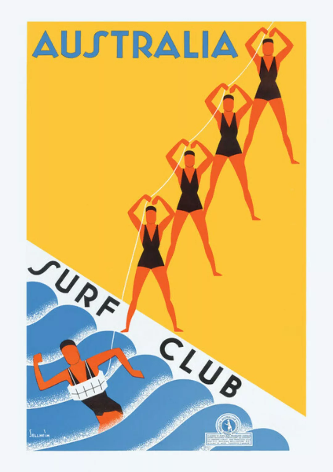 Poster / Leinwandbild - Australia Surf Club günstig online kaufen