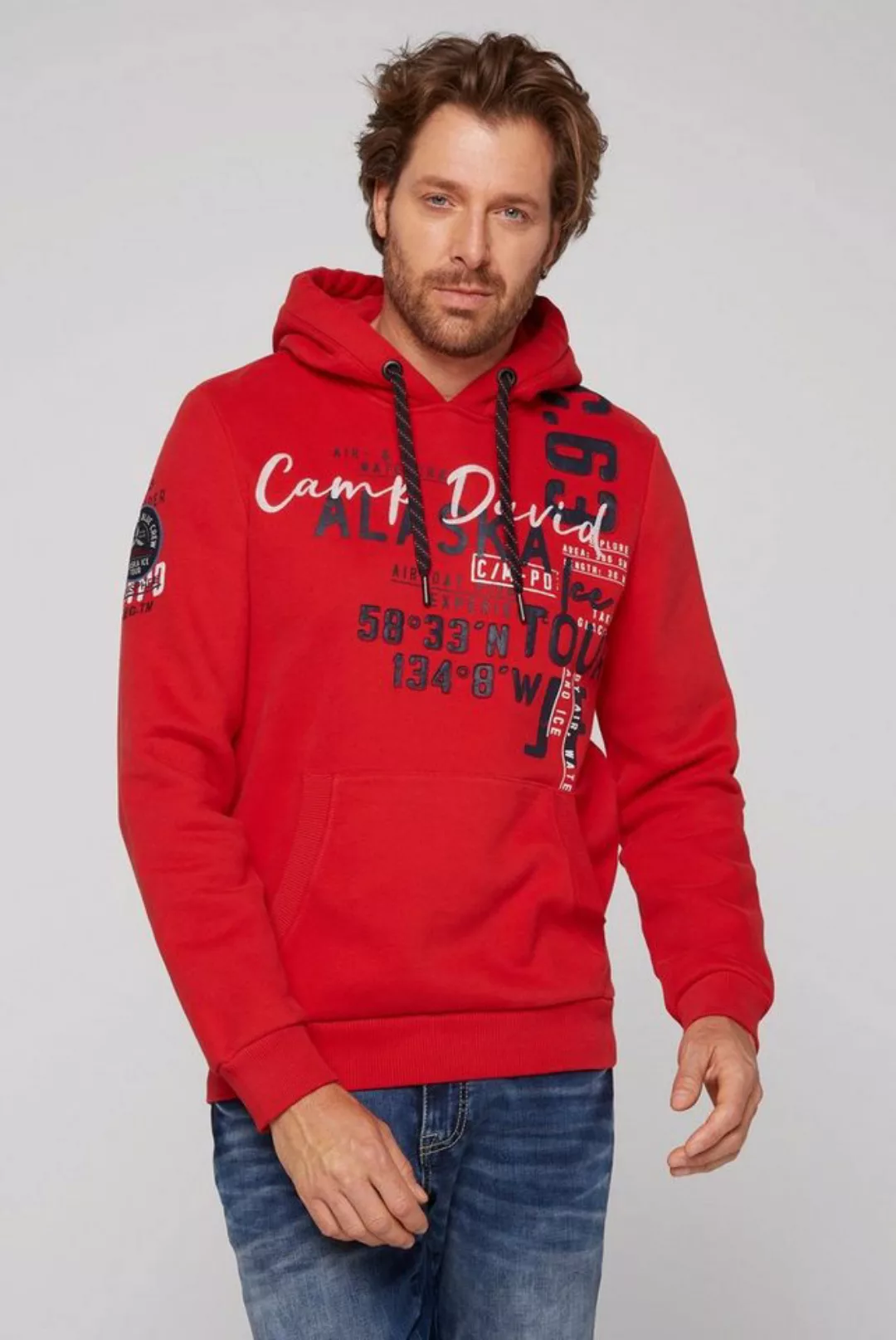 CAMP DAVID Kapuzensweatshirt mit Label-Applikationen günstig online kaufen