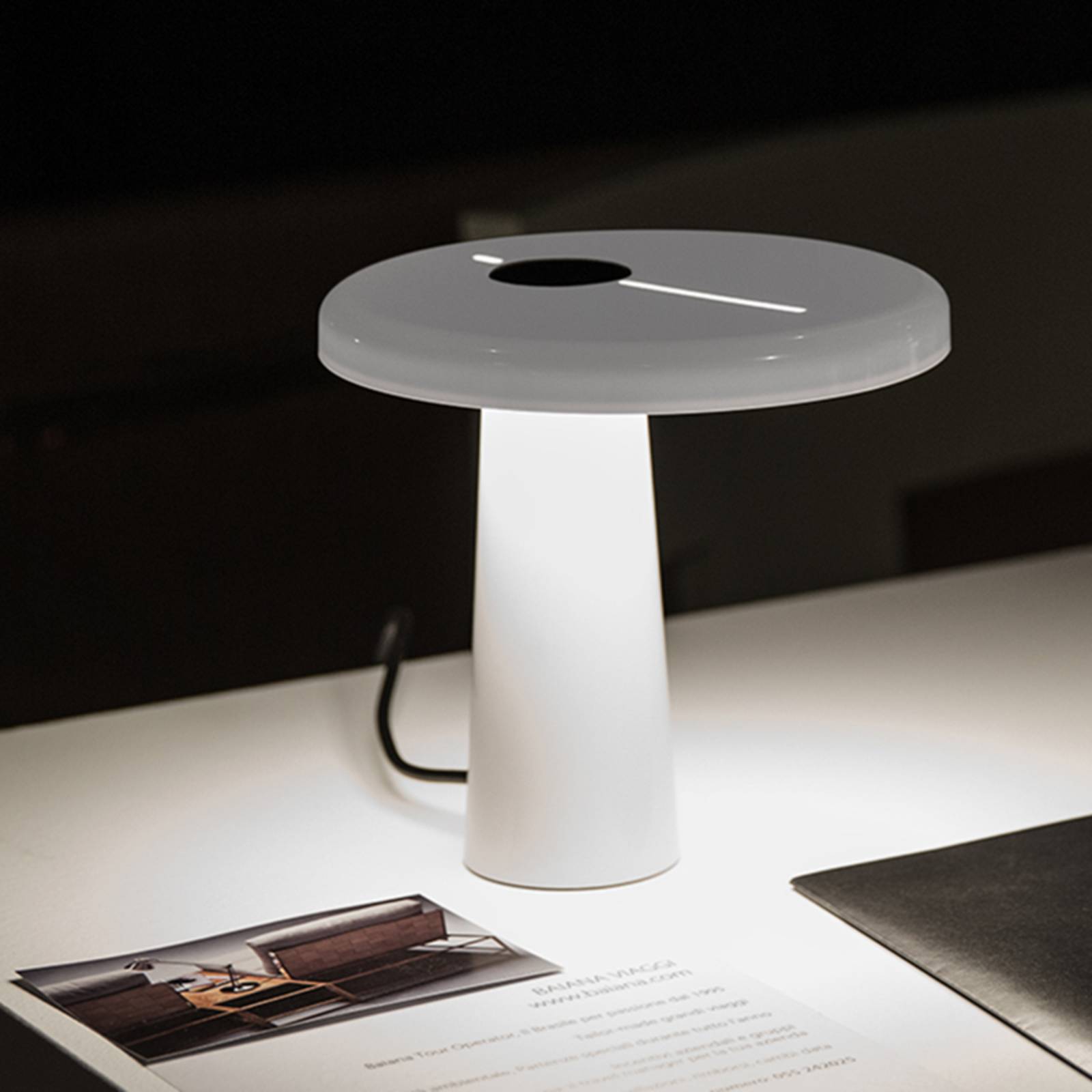 Martinelli Luce Hoop - LED-Tischleuchte in Weiß günstig online kaufen