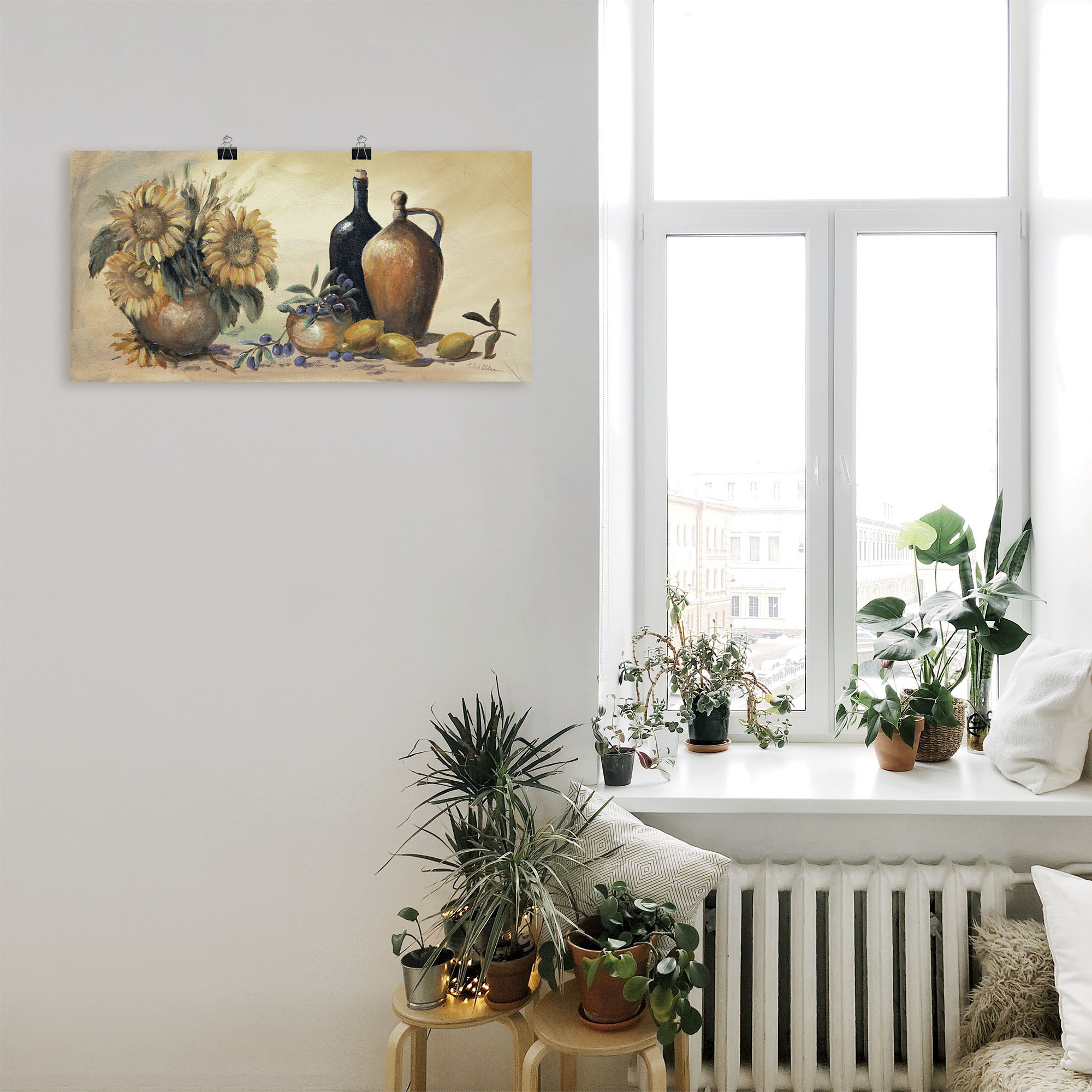 Artland Wandbild "Stillleben mit Sonnenblumen", Vasen & Töpfe, (1 St.), als günstig online kaufen