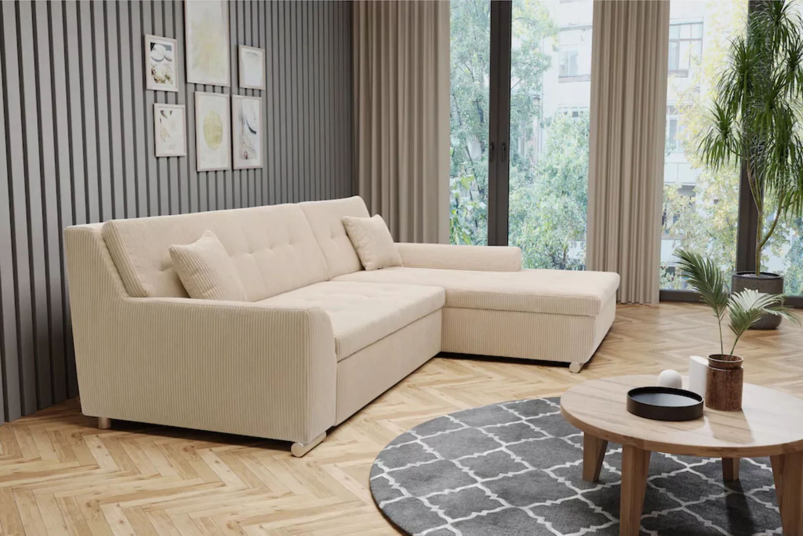 DOMO collection Ecksofa Treviso viele Bezüge, auch in Cord, L-Form, B/T/H: günstig online kaufen