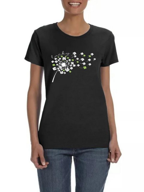 PYL Kurzarmshirt Damen Sommer Casual T-Shirt mit Löwenzahn Print Tee günstig online kaufen