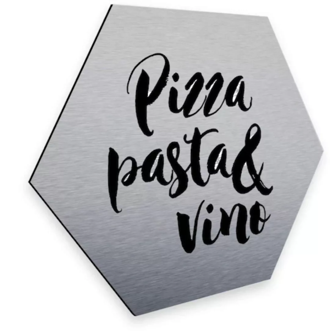 Wall-Art Metallbild "Pizza Pasta Silber Deko Küche", Boote & Schiffe, (1 St günstig online kaufen