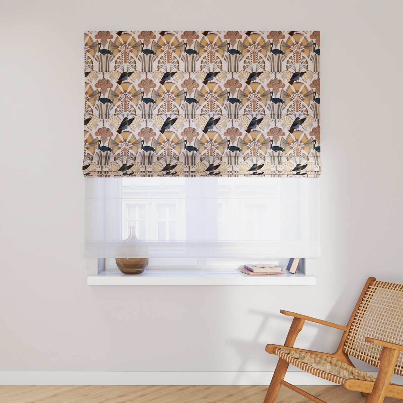 Dekoria Doppelraffrollo Duo, beige-braun, 110 x 150 cm günstig online kaufen