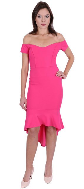 Sarcia.eu Midikleid John Zack Rosa Neonfarbenes, pinkes Kleid schulterfrei günstig online kaufen