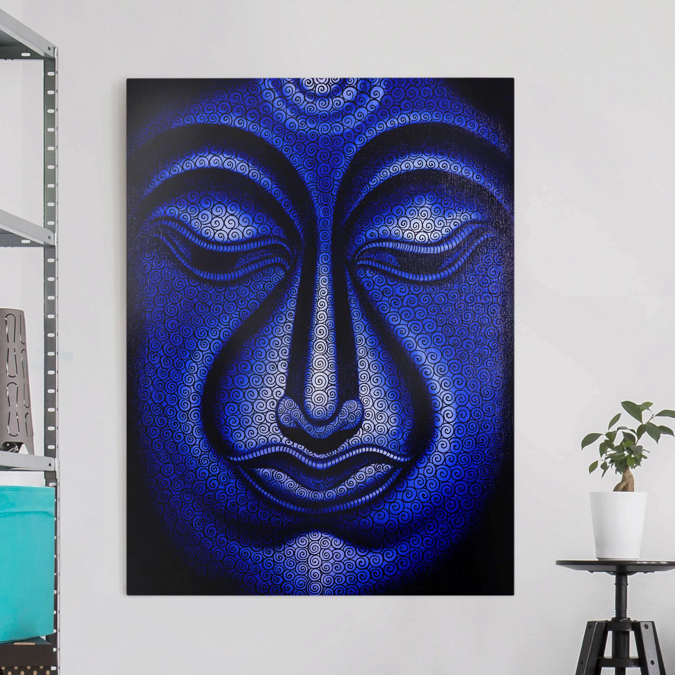 Leinwandbild Buddha - Hochformat Buddha in Nepal günstig online kaufen