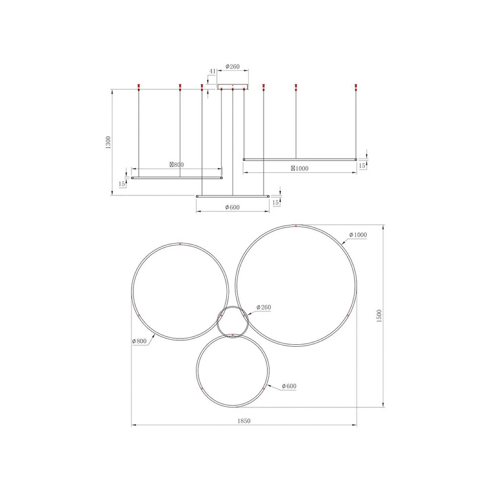 LED-Hängeleuchte Saturno, goldfarben, 3-fl., Metall, 4.000 K günstig online kaufen
