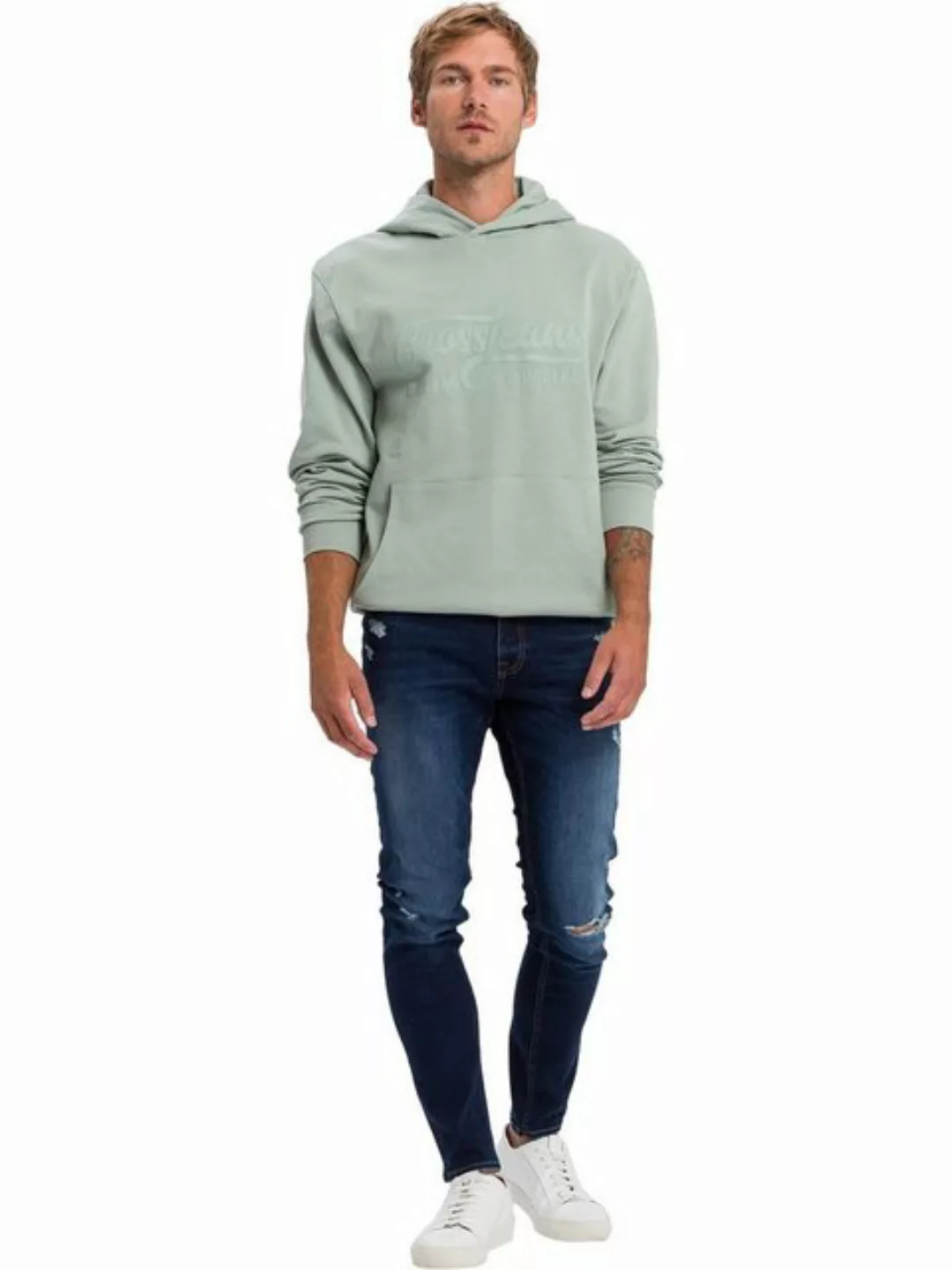 Cross Jeans Herren Jeans Scott - Skinny Fit - Blau - Dark Blue Desdroyed günstig online kaufen