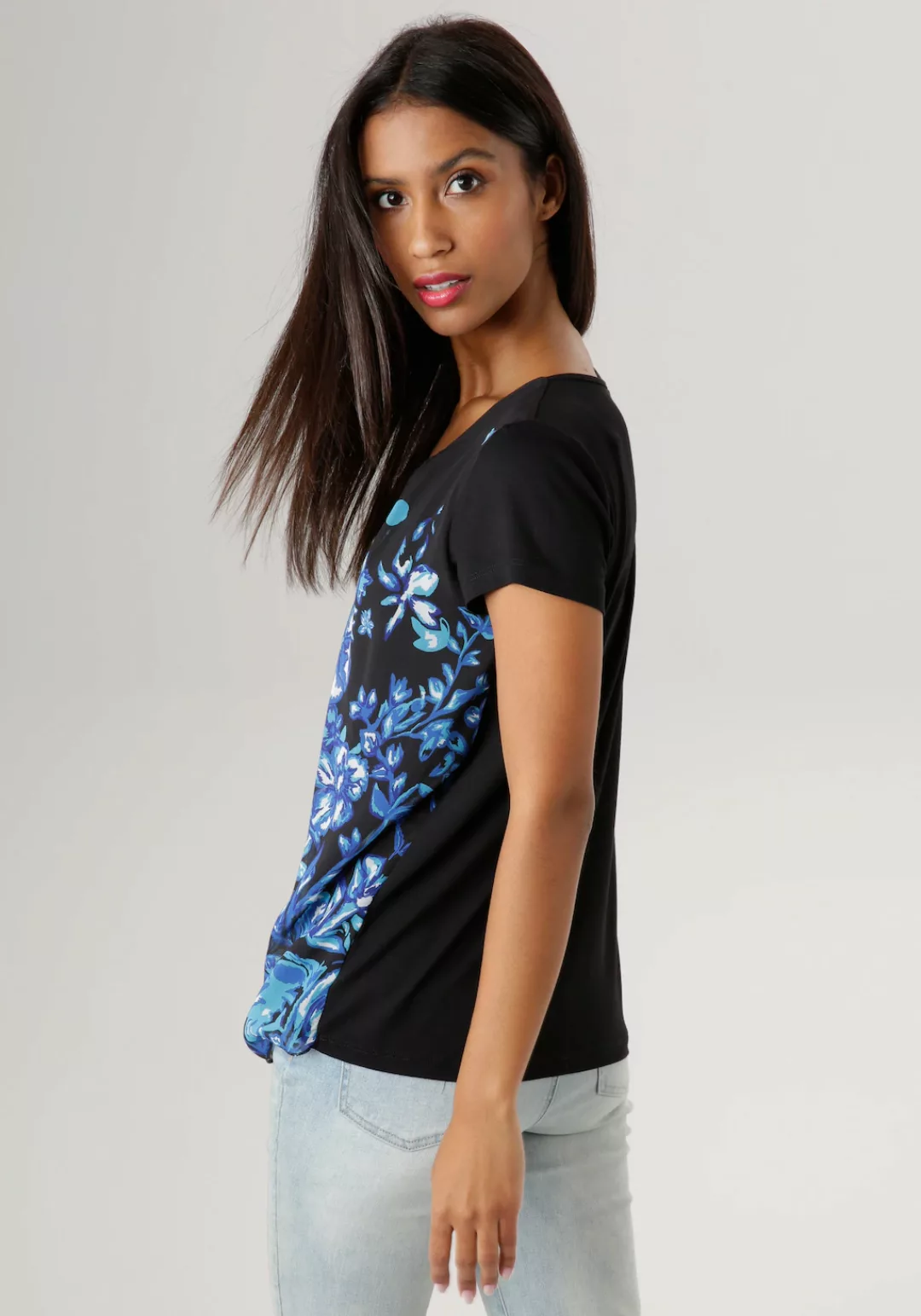 Aniston SELECTED Shirtbluse, mit Schlitz und Knopf am Ausschnitt - NEUE KOL günstig online kaufen