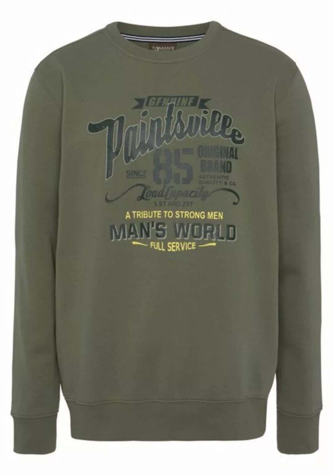 Man's World Sweatshirt Langarm, lässiger Print, Rundhals, aus Baumwollmisch günstig online kaufen