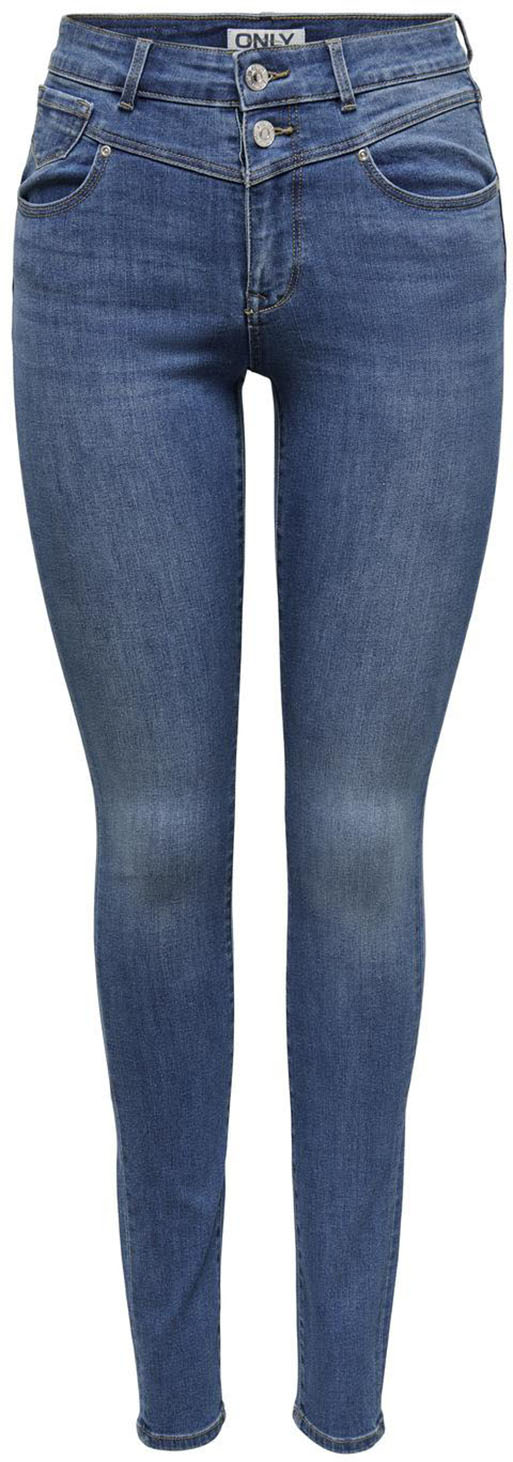 ONLY Skinny-fit-Jeans "ONLWAUW HW DOU BUT CUT SKINNY DNM EXT" günstig online kaufen