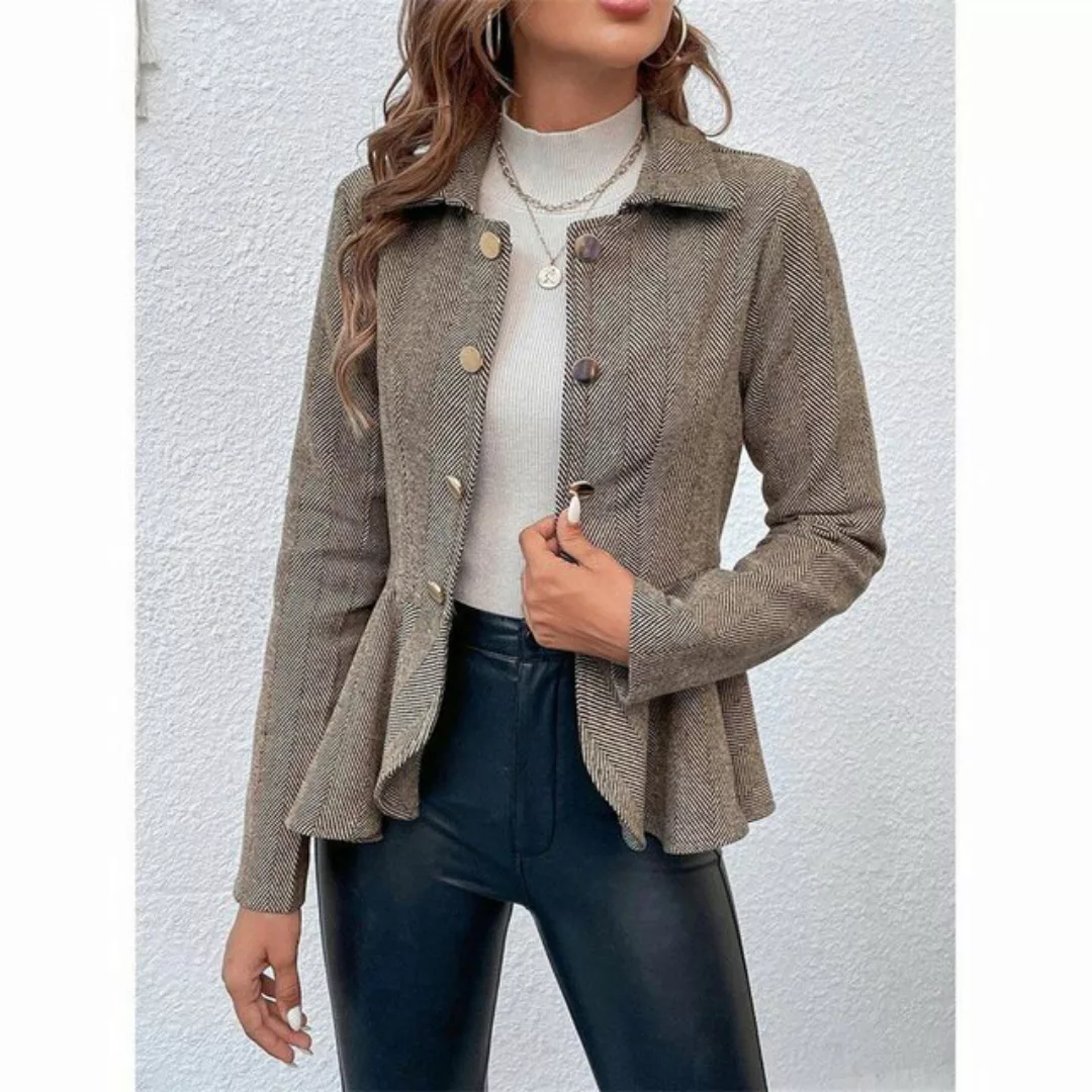 AFAZ New Trading UG Sweatjacke Damen Winterjacke Zweireihiger Blazer mit Re günstig online kaufen