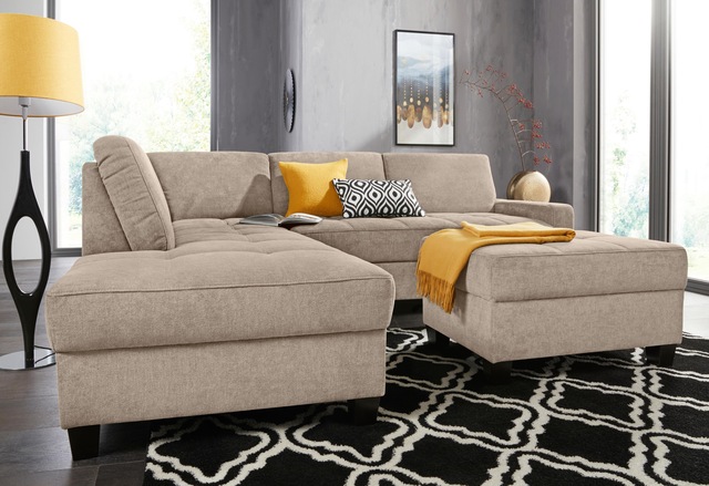 DOMO collection Ecksofa »Florentina zeitlos und elegant, Sitznähte als Desi günstig online kaufen