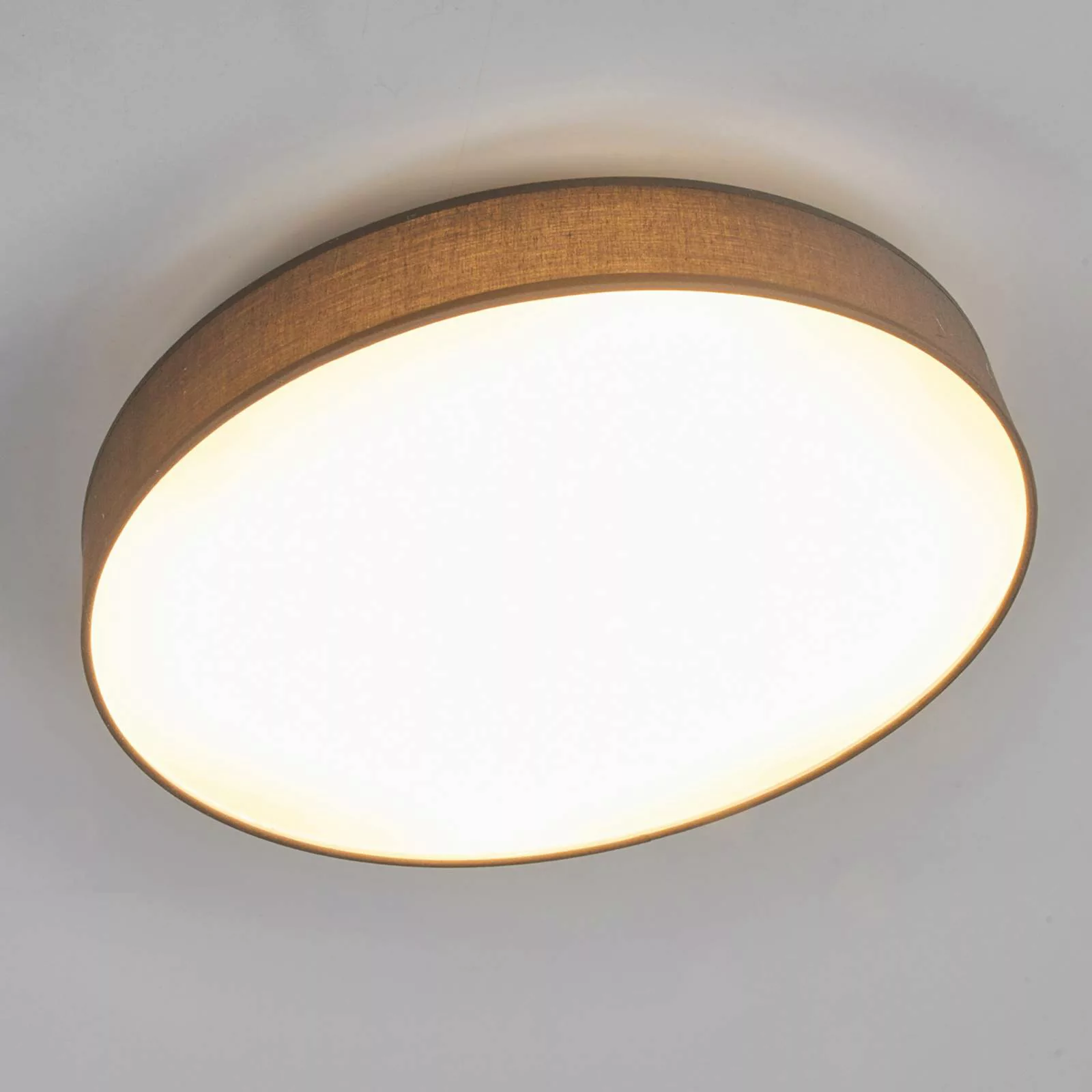 LED-Stoffdeckenlampe Saira, 50 cm, grau günstig online kaufen