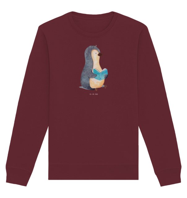 Mr. & Mrs. Panda Longpullover Größe XXL Pinguin Buch - Burgundy - Geschenk, günstig online kaufen