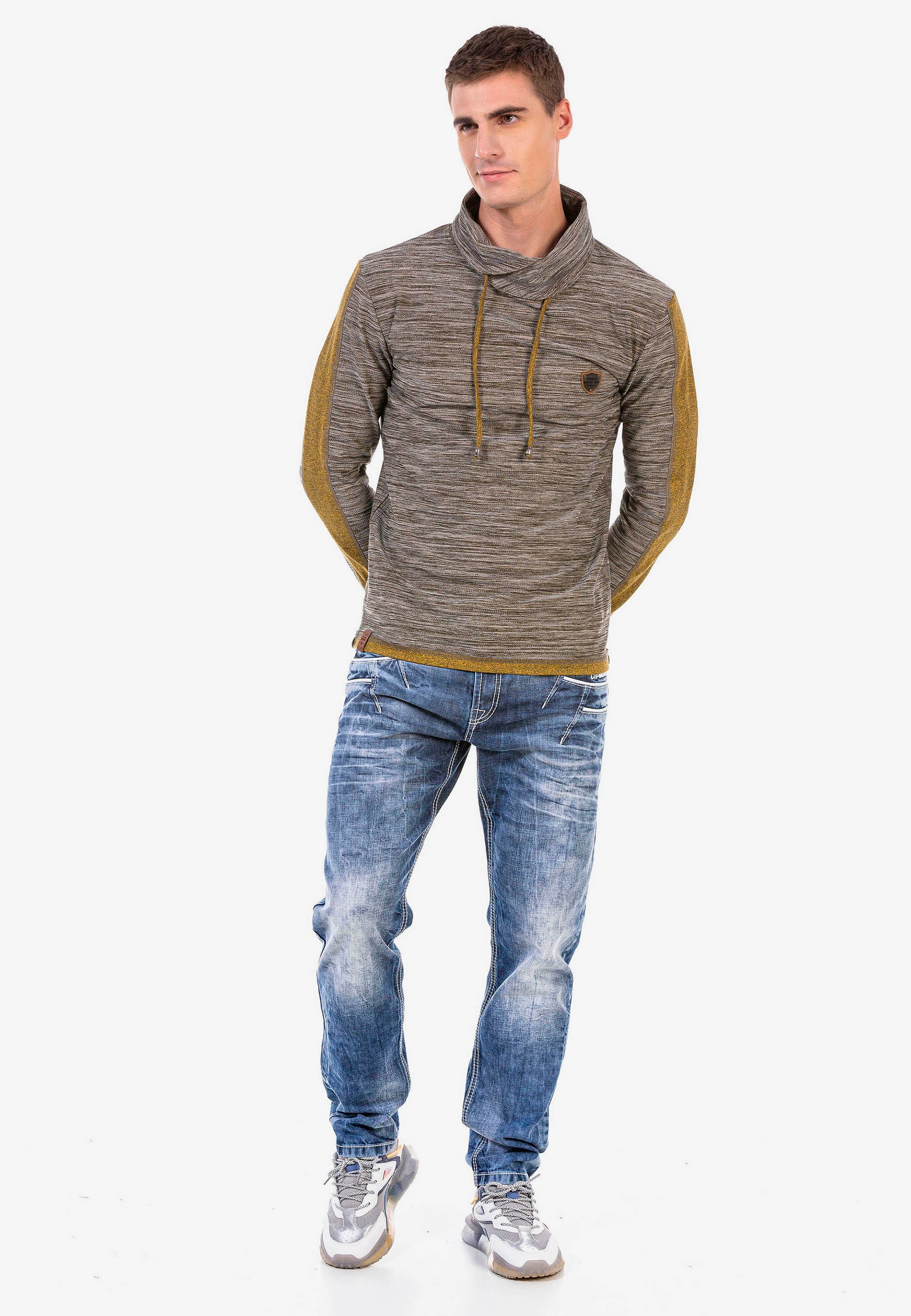 Cipo & Baxx Sweatshirt, mit kuscheligem Schalkragen günstig online kaufen